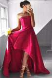 Fabulous Strapless High Low Fuchsia Pleated Prom Dress PG352 - Pgmdress