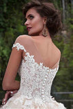 Fantastic Tulle Bateau Neckline Ball Gown Wedding Dresses With Lace WD185 - Pgmdress