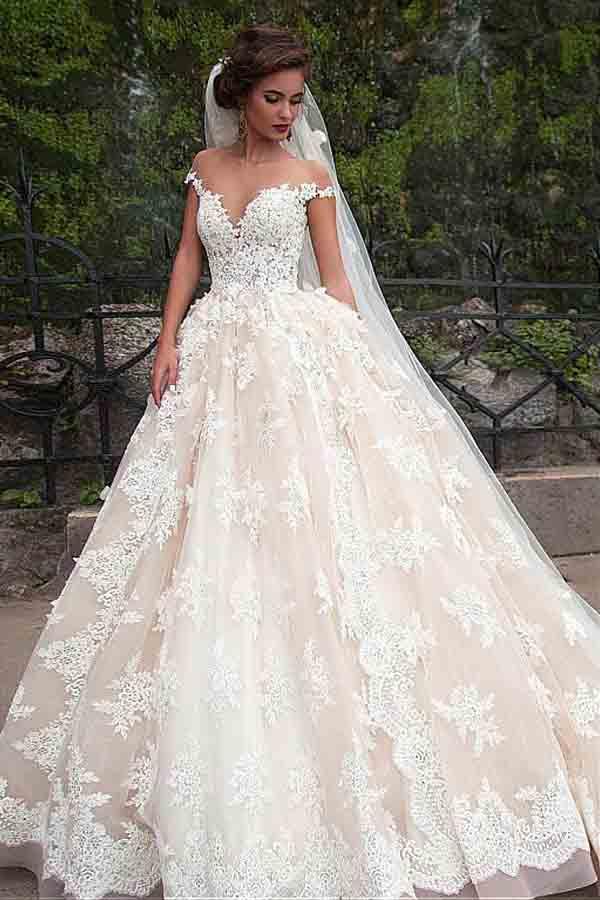 Sweetheart Lace Top A-line Elegant Zip Up Affordable Wedding Dresses, WD0219