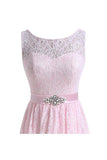 Flesh Pink Lace Short Homecoming Dresses Prom Dresses PG053 - Pgmdress