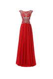 Floor Length Bridesmaid Dress Cap Sleeves Chiffon Prom Evening Gown PG317