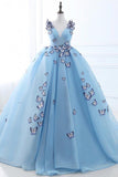 Formal Ballgown Tulle Prom Dress with Butterflies Wedding Dresses WD223