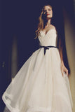 Glamorous Straps Ball Gowns Ivory Backless Tulle Wedding Dresses WD124 - Pgmdress