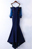 Gorgeous Mermaid Straps Long Sleeves Prom Dress With Applique  PG633