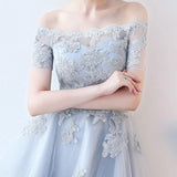 High Low Homecoming Dress Off-the-shoulder Tulle Short Prom Dress PD355 - Pgmdress