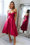 High Low Short Prom Dress with Pockets Off-Shoulder  Homecoming Dress  PD308