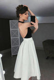 High NeckHalter Homecoming Dresses Pleated Skirt Graduation Dress PD343 - Pgmdress