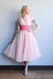 Homecoming Dress Chiffon Vintage Blue Pink Short Prom Dress Party Dress PD353 - Pgmdress