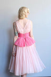 Homecoming Dress Chiffon Vintage Blue Pink Short Prom Dress Party Dress PD353 - Pgmdress