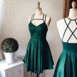 Homecoming Dress Sexy Halter Dark Green Short Prom Dress Party Dress PD402 - Pgmdress