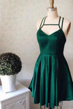Robe de bal sexy dos nu vert foncé robe de bal courte robe de soirée PD402