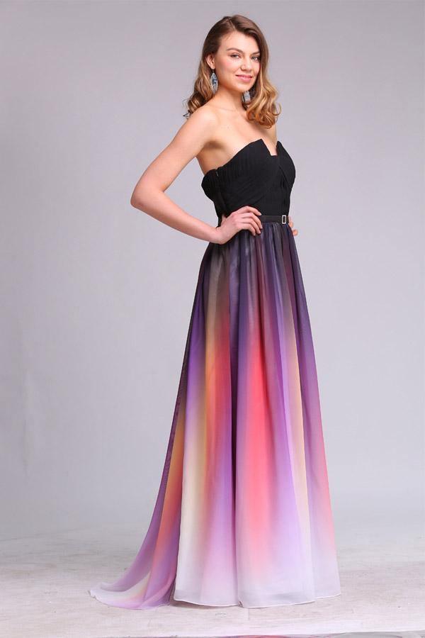 Hot Sale Sweetheart Gradient Chiffon Prom Dresses Formal Dresses PG937 - Pgmdress