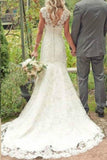 Hot Sale Trumpet/Mermaid Court Train Lace Country Wedding Dress WD138 - Pgmdress