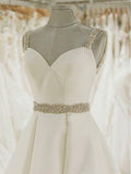 Ivory Ball Gown Wedding Dresses Spaghetti Strap Beaded Cheap Bridal Dress WD339 - Pgmdress