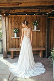 Ivory Beach Wedding Dress Lace Boho Bridal Gown With Train WD533 - Pgmdress