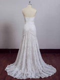 Ivory Lace Beach Wedding Dresses Sweetheart Neck Wedding Dresses WD335 - Pgmdress