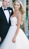 Ivory Tulle Destination Sweetheart Spaghetti Strap Wedding Dress WD082 - Pgmdress