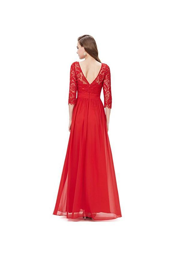 Lace Long Sleeve Floor Length Evening Dress Prom Dress PG271 - Pgmdress