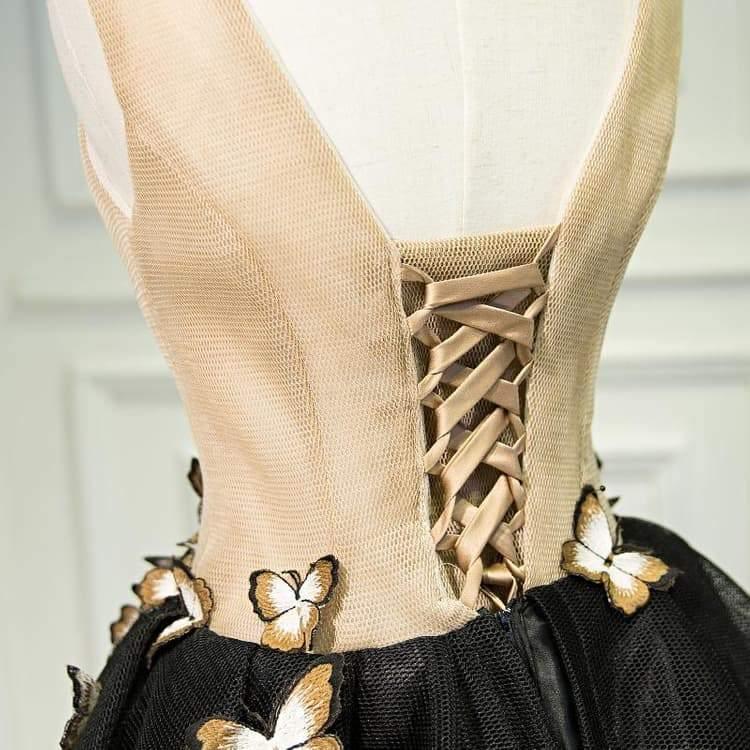 Little Black Homecoming Dress Butterfly V-Neck Short Prom Dress US12 / Custom Color Little Black Homecoming Dress Butterfly V-Neck Short Prom Dress US12 / Custom Color