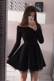 Long Sleeve Homecoming Dresses Off the Shoulder Short Prom Dress PD230 - Pgmdress