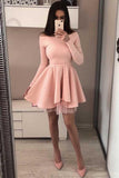 Long Sleeve Homecoming Dresses Off the Shoulder Short Prom Dress PD230 - Pgmdress