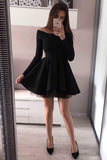 Long Sleeve Homecoming Dresses Off the Shoulder Short Prom Dress PD230 - Pgmdress