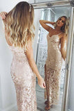 Memraid Ankle-Length Pearl Pink Sequined Split Prom Dress PG643 - Pgmdress