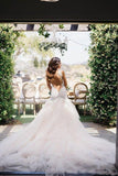 Mermaid Boat Neck Court Train Ivory Tulle Wedding Dress WD156 - Pgmdress