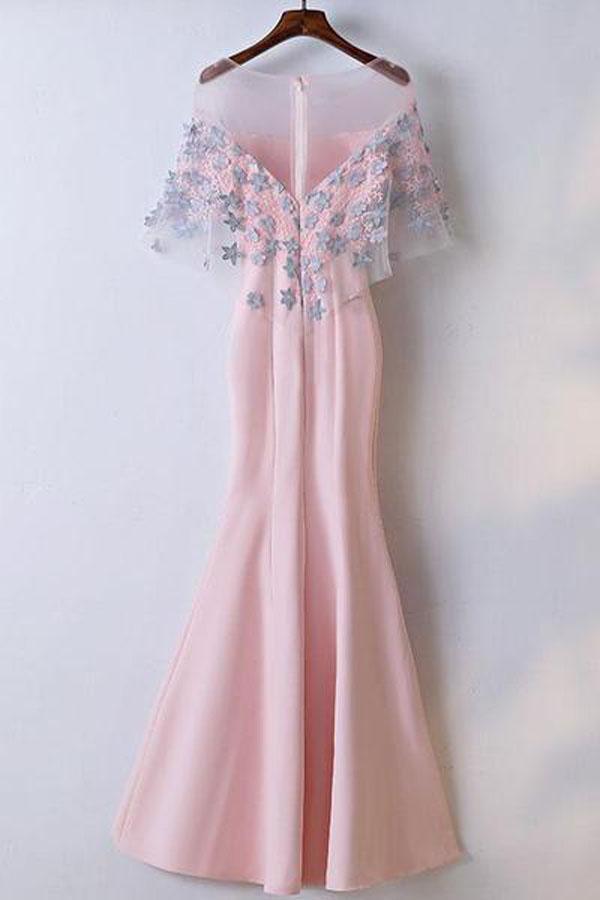 Mermaid Floor Length Affordable Pink Prom Dresses Party Dresses PG517 - Pgmdress