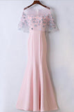 Erschwingliche rosa Ballkleider im Meerjungfrau-Stil, bodenlang, Partykleider PG517 