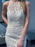 Mermaid Lace Wedding Gown With Semi-Cathedral Train Racer Back Wedding Dress WD492 - Pgmdress