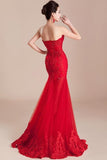 Mermaid Sweetheart Appliques Beading Lace-up Long Prom Dress PG321 - Pgmdress
