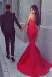 Mermaid Sweetheart Sweep Train Red Satin Prom/Evening Dress PG566 - Pgmdress