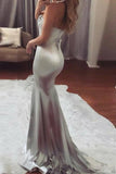 Mermaid Sweetheart Sweep Train Satin Prom Dress with Beading PG390 - Pgmdress