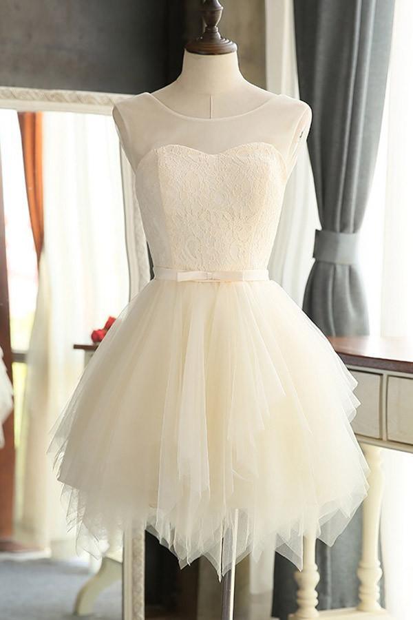Mini Charming Tulle Short Prom Dresses Homecoming Dresses PG127 - Pgmdress