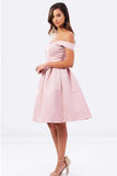 Natural Off-the-shoulder Pleated A-line Sleeveless Homecoming Dresses PD136 - Pgmdress