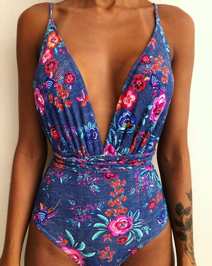 One Piece Swimsuit Backless Bodysuit Brazilian Monokini Swimwear – Pgmdress