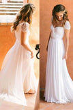 Schöne lange Brautkleider mit Chiffon-A-Linie/Prinzessin-Reißverschluss WD206 
