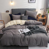 Nordic Double Color Bedding Set Single Queen King Duver Cover Set Bed Sheet Bed Linen Pillowcase Gray Pink Quilt Covers - Pgmdress