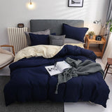 Ensemble de literie Double couleur nordique ensemble de housse de couette simple reine roi drap de lit taie d'oreiller gris rose housses de couette