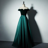 Off The Shoulder A-line Simple Long Prom Dresses Evening Dresses PG489 - Pgmdress