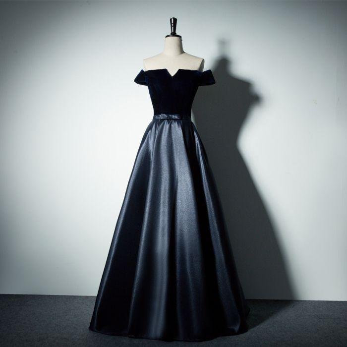 Off The Shoulder A-line Simple Long Prom Dresses Evening Dresses US2 / Red Off The Shoulder A-line Simple Long Prom Dresses Evening Dresses US2 / Red