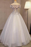 Off the Shoulder Ball Gown Prom Dresses Long Princess Cute Quinceanera Dress PG940 - Pgmdress