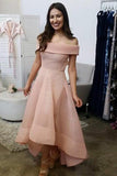 Off-the-Shoulder High Low Sleeveles Organza Homecoming Dress PD072