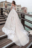 Off-the-shoulder Neckline A-line Wedding Dress With Lace Appliques WD232 - Pgmdress