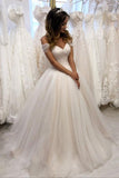 Off The Shoulder Tulle Sweetheart White Wedding Dresses Bridal Gown WD020