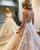 A-line Round Neck Tulle Lace Prom Dresses Formal Dresses PSK032 - Pgmdress