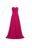 Pink Strapless Long Bridesmaid Dresses Chiffon Wedding Prom Gown BD009 - Pgmdress