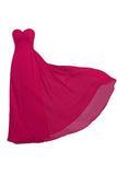 Pink Strapless Long Bridesmaid Dresses Chiffon Wedding Prom Gown BD009 - Pgmdress