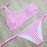 One Shoulder Bikini Swimwear Women Bikini Set Bathing Suit swim - Pgmdress